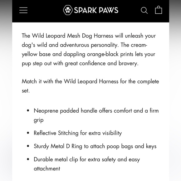 NIP Spark Paws dog Harness & Leash set - Picture 3 of 5
